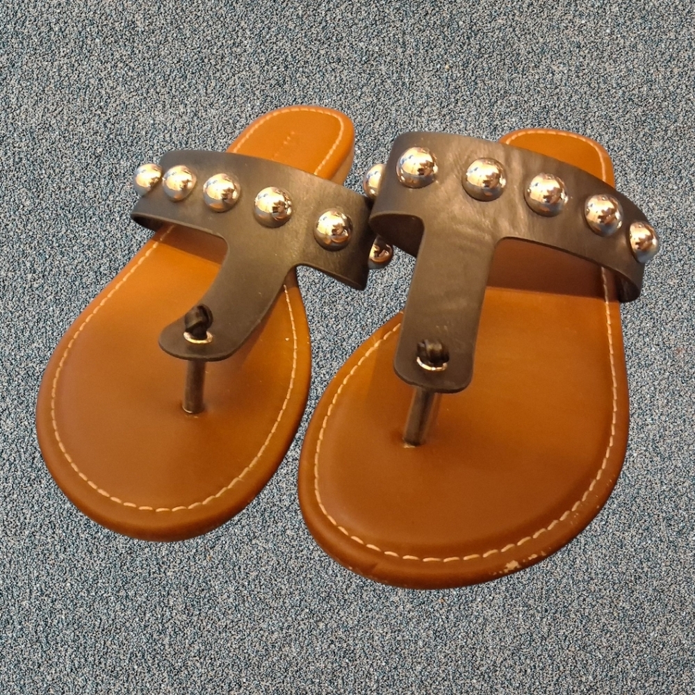 Studded Brown Sandals